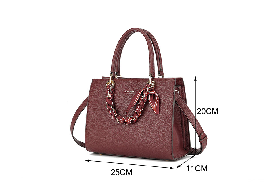 Mini Tote Bag with Crossbody Strap & Ribbon Detail – Off White