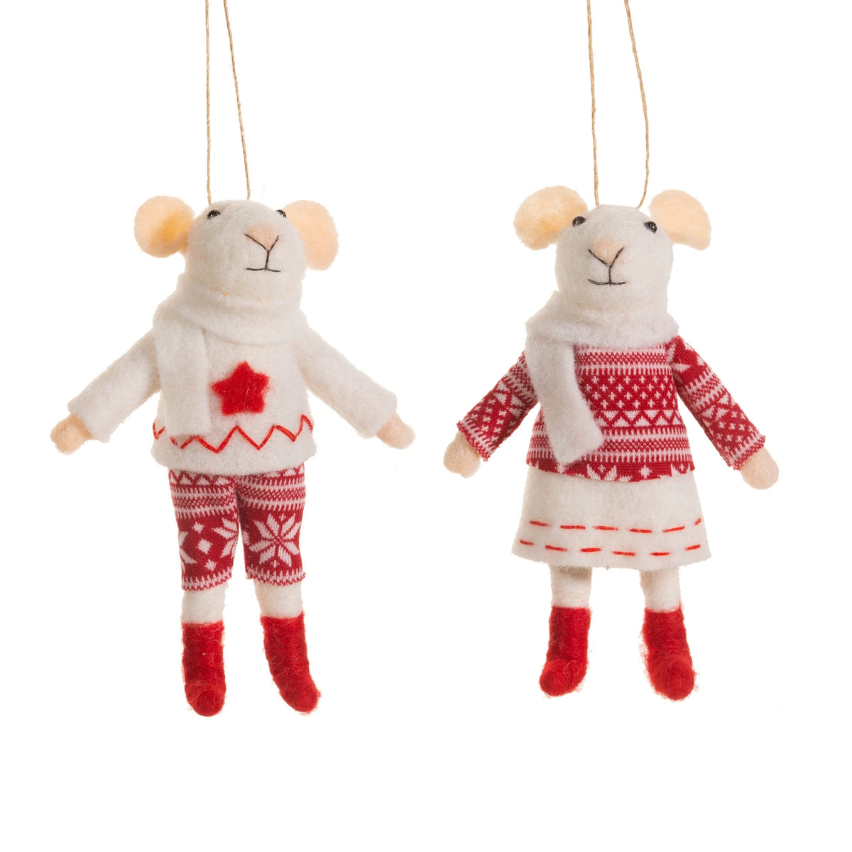 Christmas Mouse in Jumper Felt Decoration