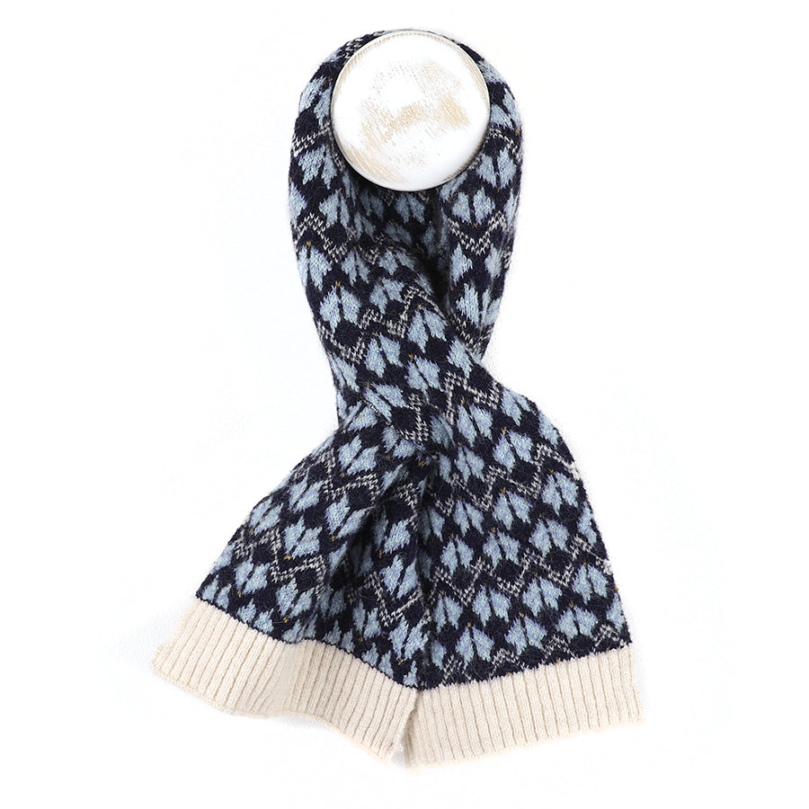 Navy & Sky Blue Scandi Knit Pull Through Scarf