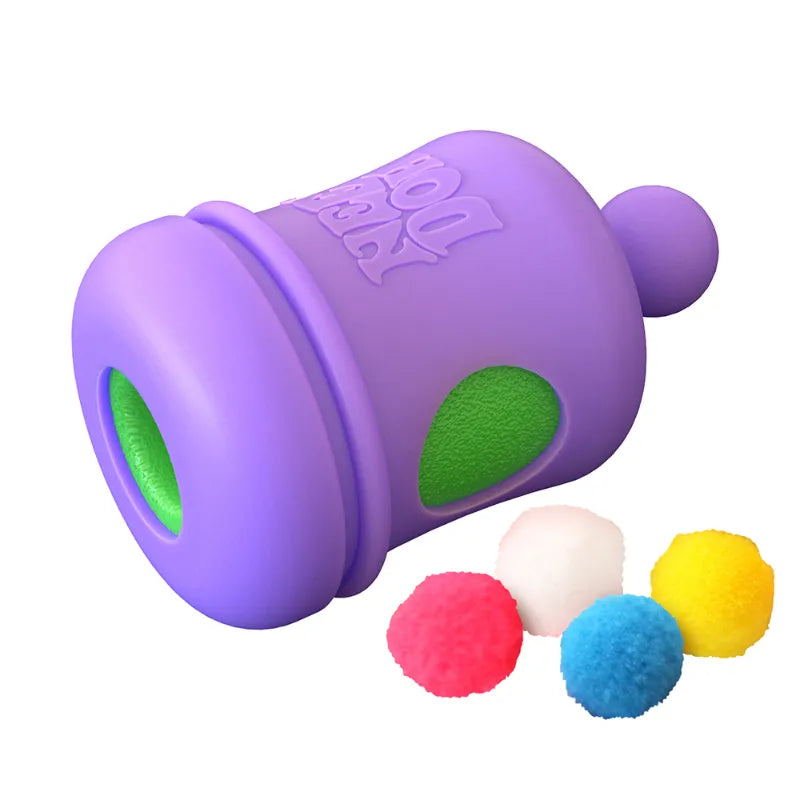 NeeDoh Booper Air Launcher Toy – Squishy Fidget & Boop Shooter with 4 Fuzzy Balls | Fun Gift for Kids Ages 5+ | Assorted Colours