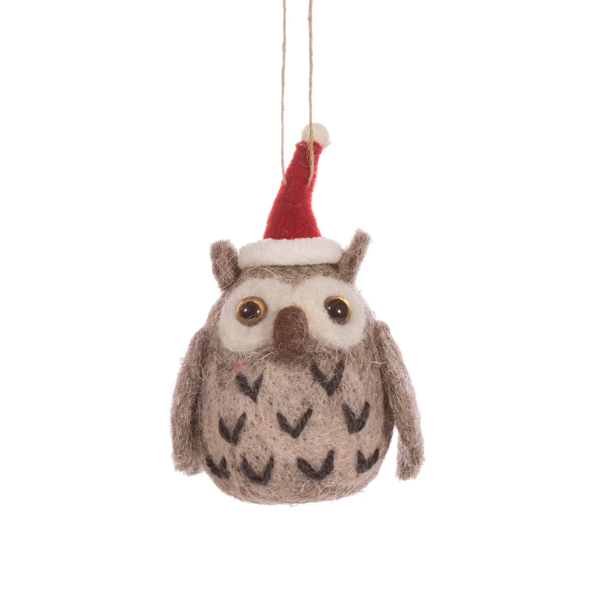 Felt Owl Christmas Tree Decoration with Hat