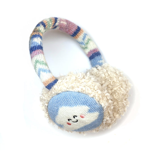 Over the rainbow - aurora blue mix happy cloud earmuffs