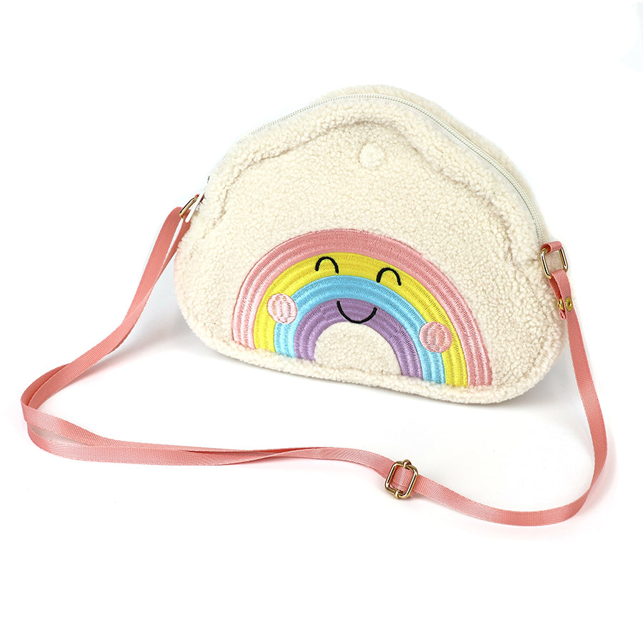 Over the rainbow - ivory pastel aurora rainbow zip bag