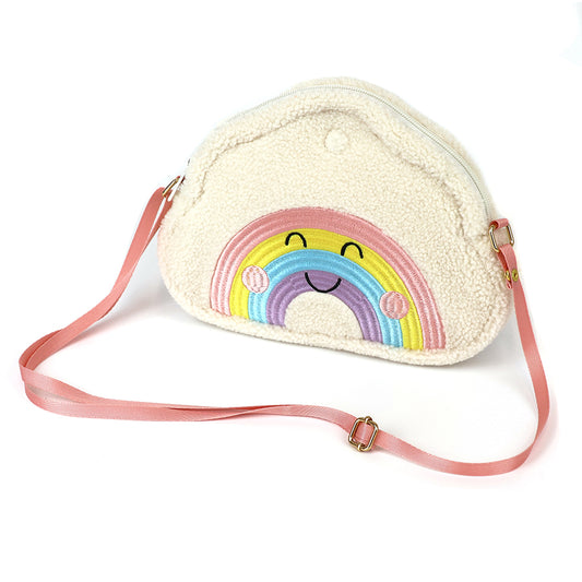 Over the rainbow - ivory pastel aurora rainbow zip bag