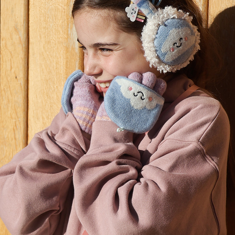 Over the rainbow - aurora cloud mitten to fingerless gloves