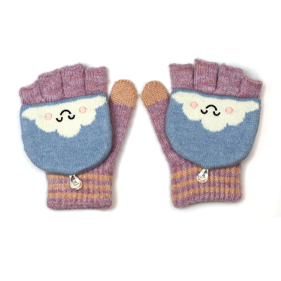 Over the rainbow - aurora cloud mitten to fingerless gloves