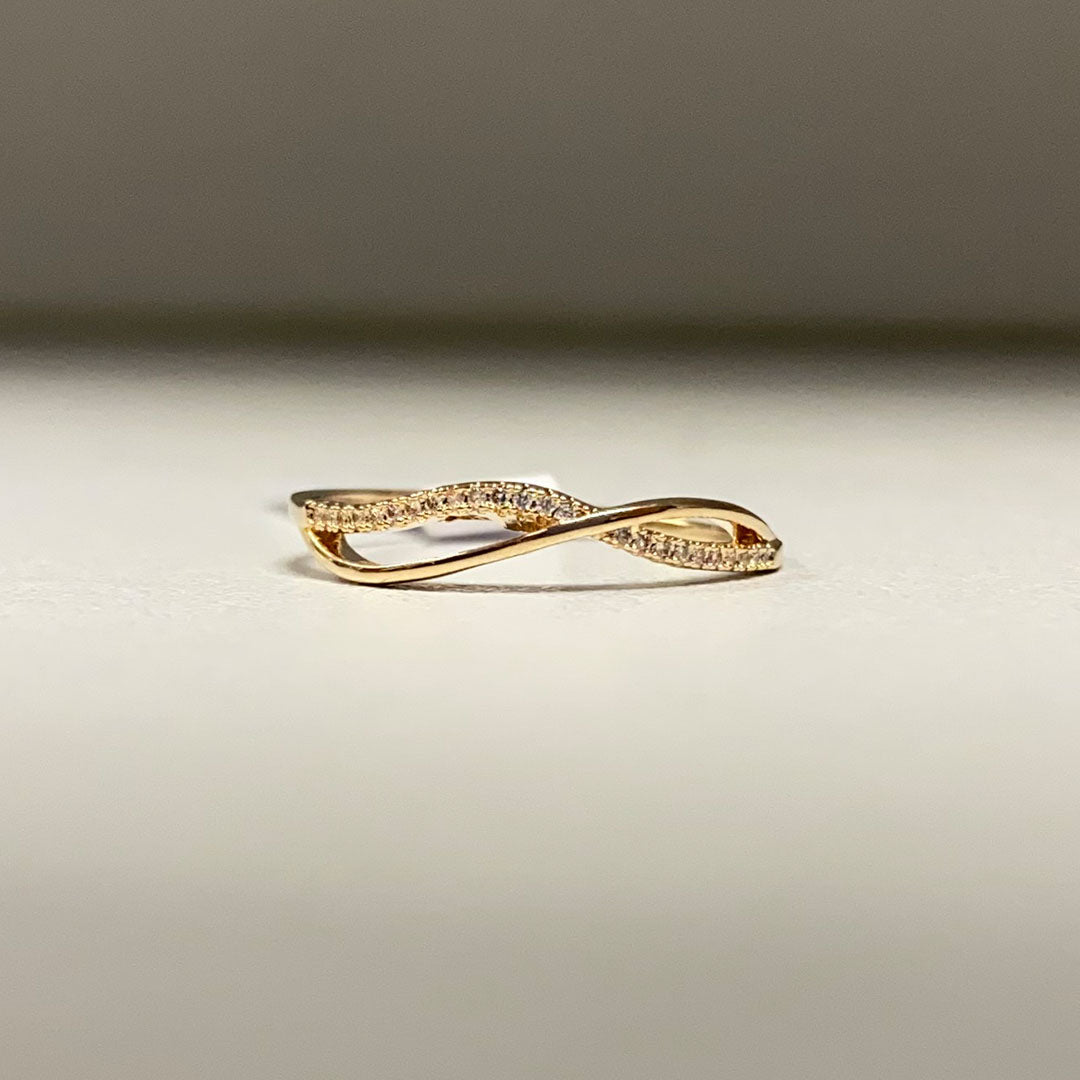 POM Rose Gold Plated Wave Ring