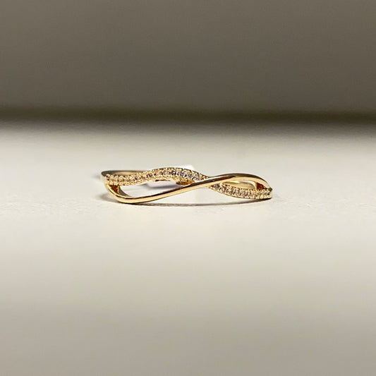 POM Rose Gold Plated Wave Ring