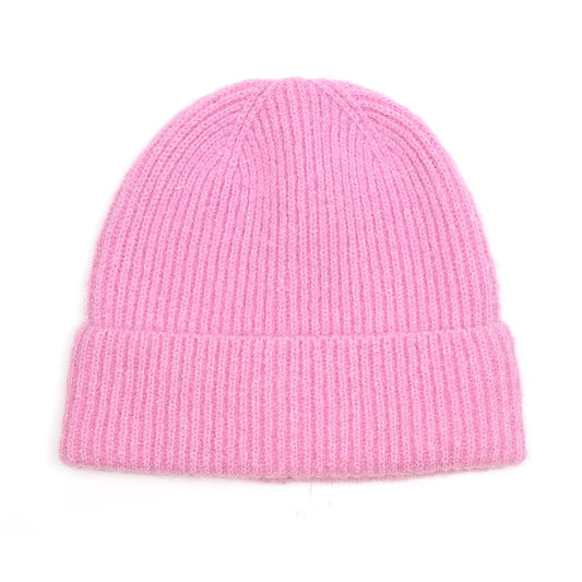 Pink Knit Beanie Hat – Supersoft & Cosy Winter Hat | Eco-Friendly Ribbed Design