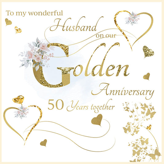Husband 50th Golden Wedding Anniversary Card