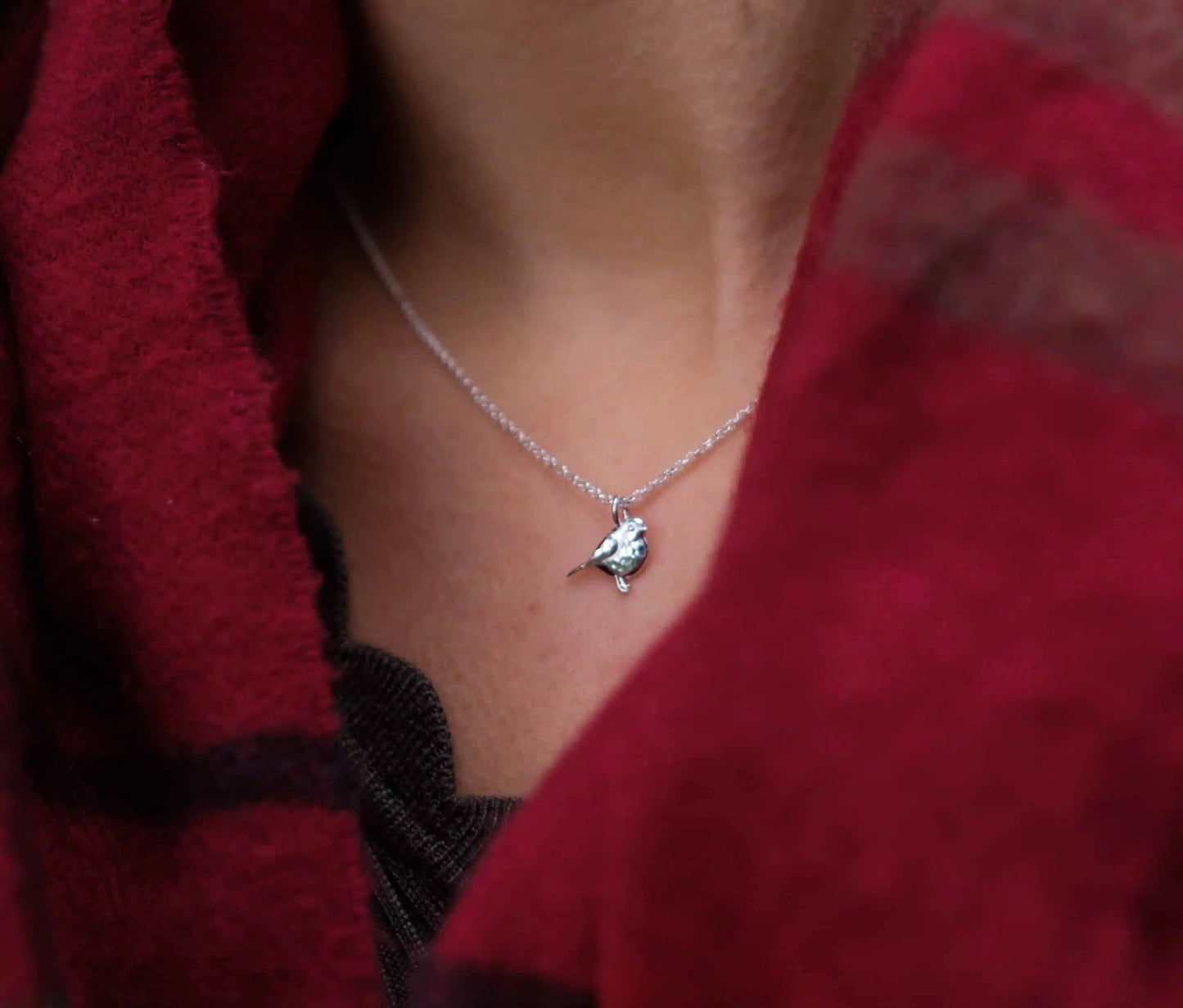 By Rebecca Sterling Silver Wee Robin Necklace