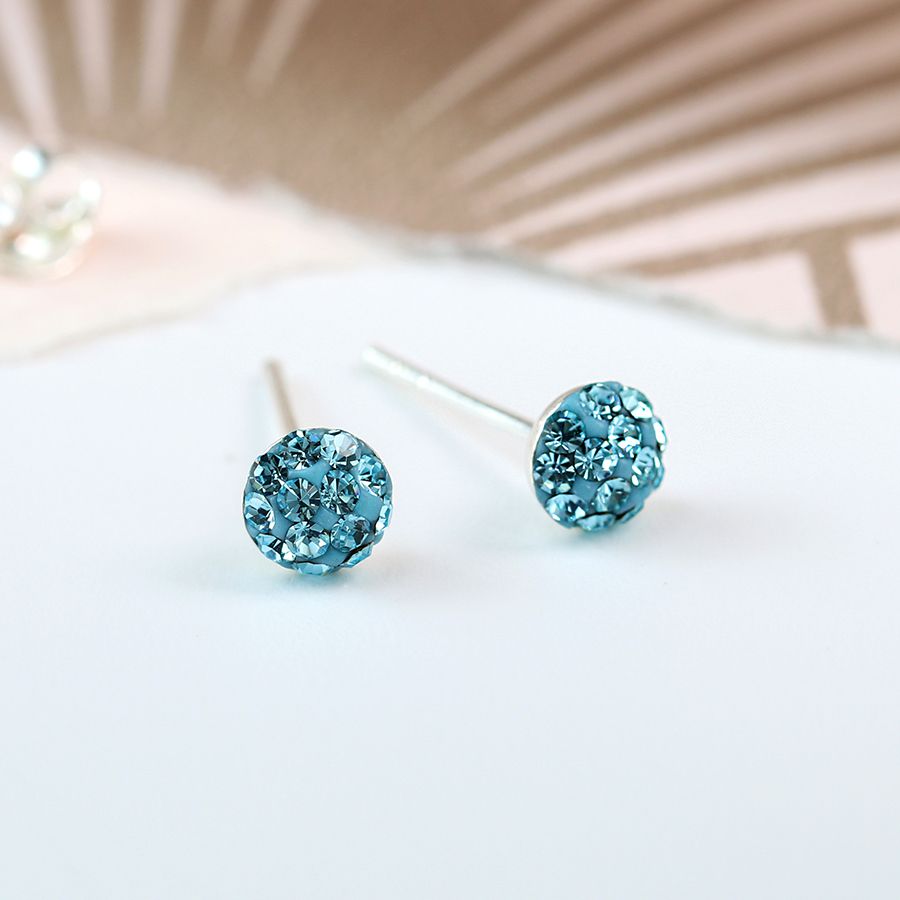 POM Sterling Silver shamballa earrings