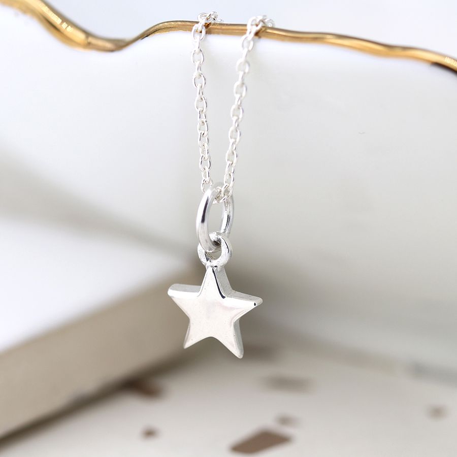 POM Sterling silver little star necklace