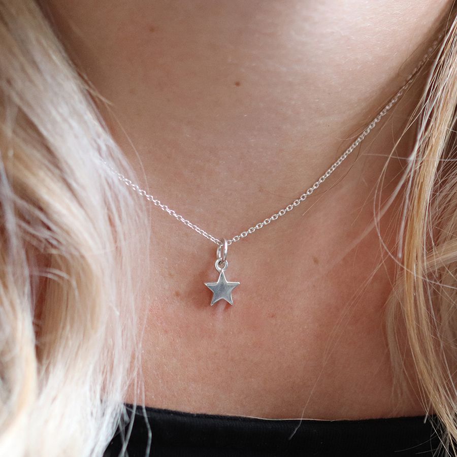 POM Sterling silver little star necklace