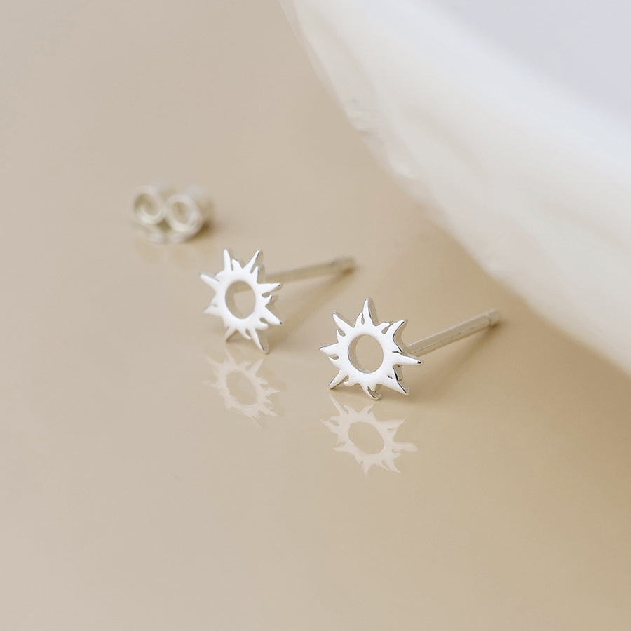 Sterling silver fiery sun earrings