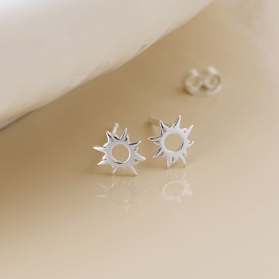 Sterling silver fiery sun earrings