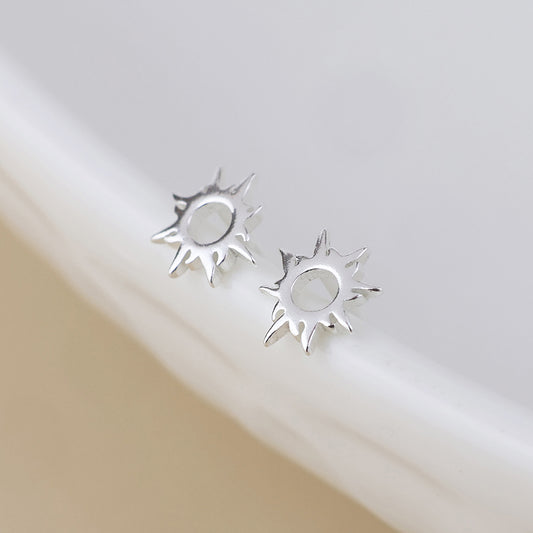 Sterling silver fiery sun earrings