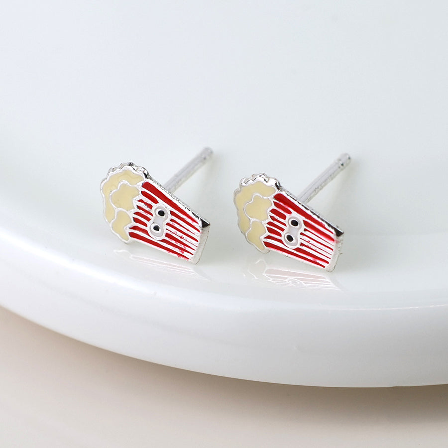 Sterling silver popcorn stud earrings