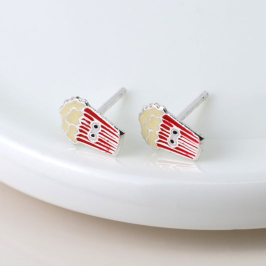 Sterling silver popcorn stud earrings