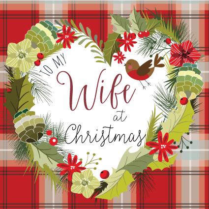 Wife Christmas Card - Pink Pig Cards