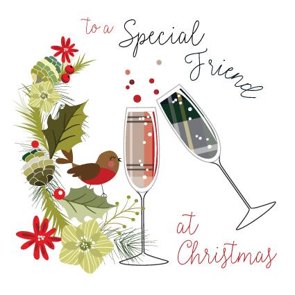 Friend Christmas Card - Pink Pig Cards