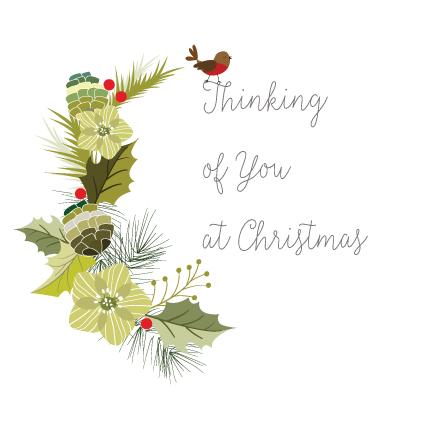 Thinking Of You Christmas Card - Pink Pig Cards