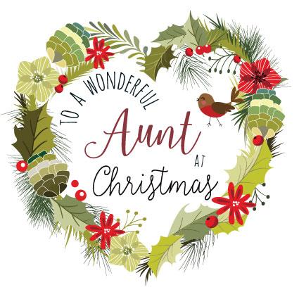 Aunt Christmas Card - Pink Pig Cards