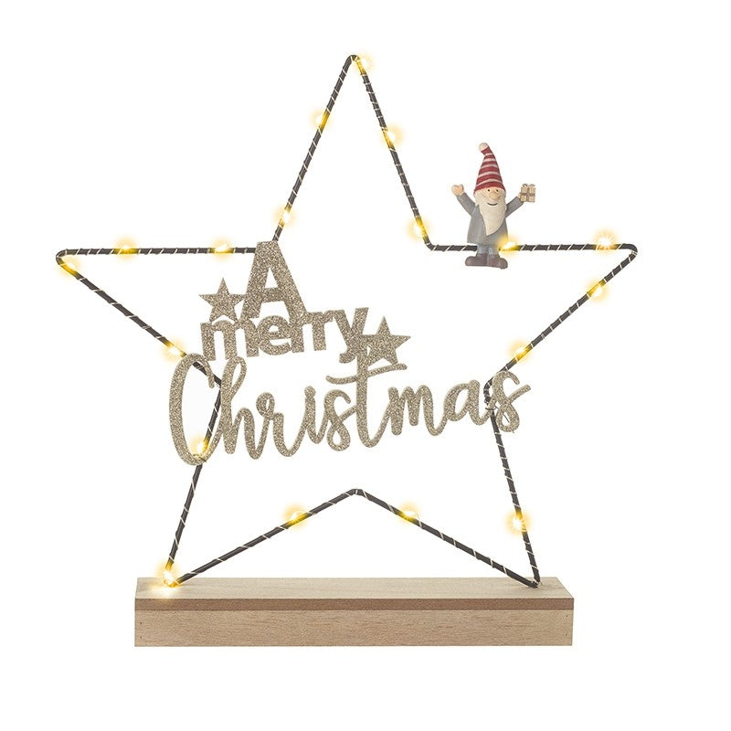 A Merry Christmas Light Up Star Sign