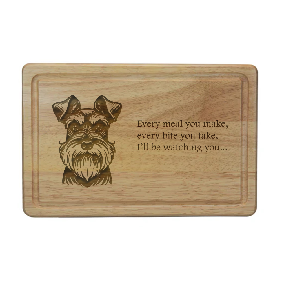 Personalised Wooden Chopping Board with Dog Breed Engraving | Funny Kitchen Gift