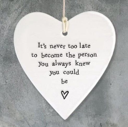 Porcelain round heart - It's Never Too Late