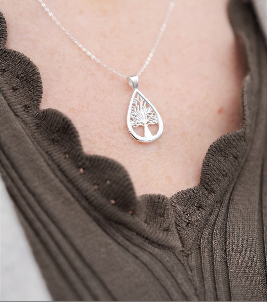 By Rebecca 'Tree Of Life' Sterling Silver Necklace – Handmade in Scotland. Available at Sweet P, Burnside, Glasgow