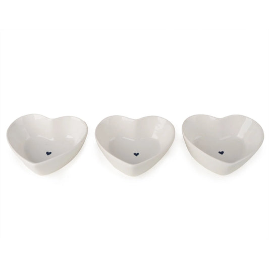 Set of 3 Heart Shaped Nibble Bowls
