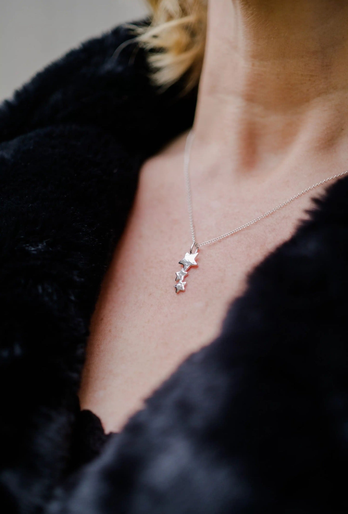 By Rebecca Sterling Silver Falling Stars Necklace