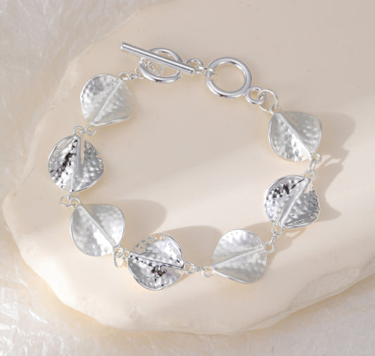 Silver Twisted Leaf Bracelet - Gracee Jewellery