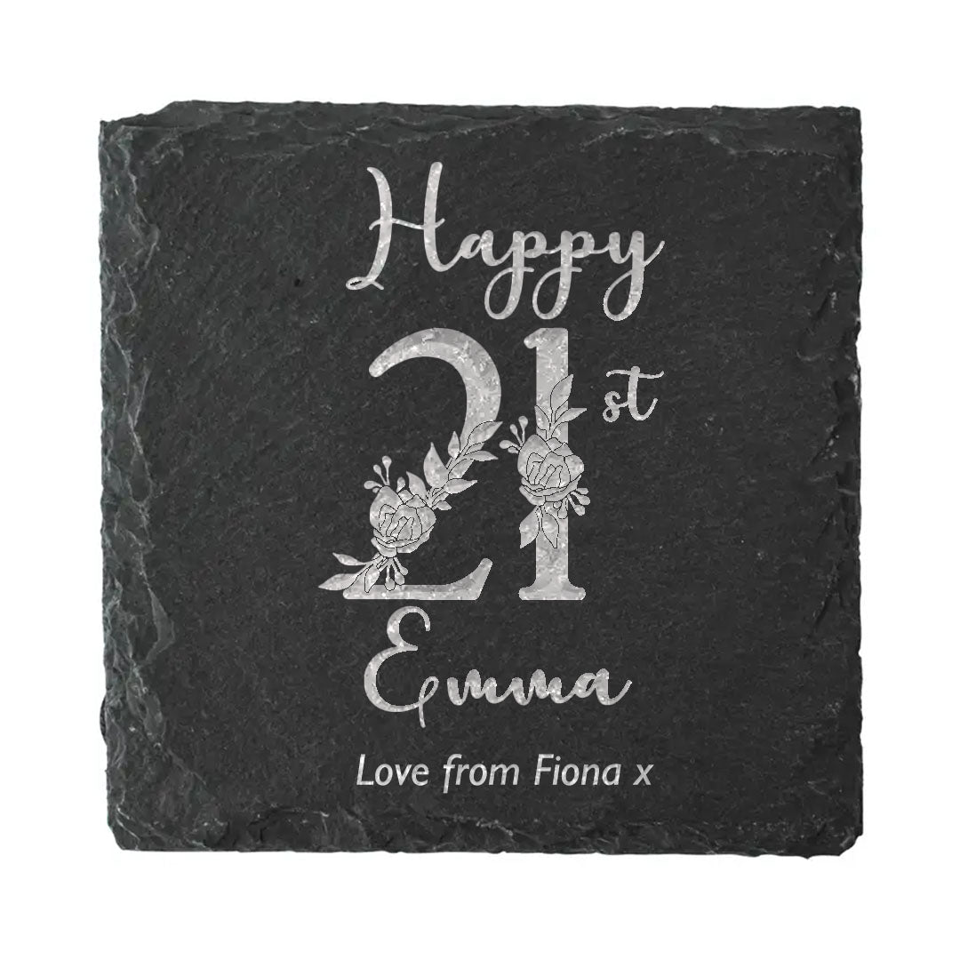 Personalised Natural Slate Coaster. Available at Sweet P, Burnside, Glasgow