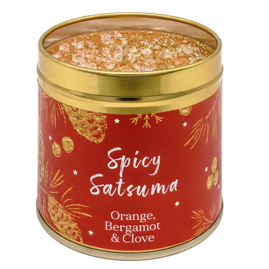 Spicy Satsuma Scented Candle Tin - Orange, Bergamont & Clove