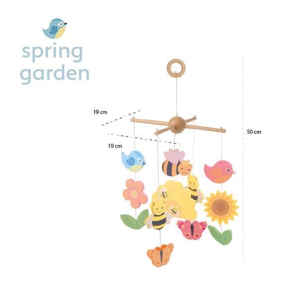 Orange Tree Toys Spring Garden Wooden Mobile: Eco-Friendly Nursery Decor. Available at Sweet P, Burnside, Glasgow