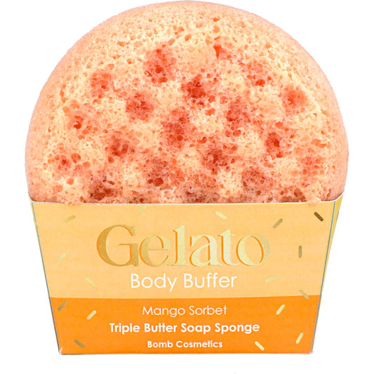Triple Butter Soap-Soaked Body Buffer Sponge – Mango Sorbet