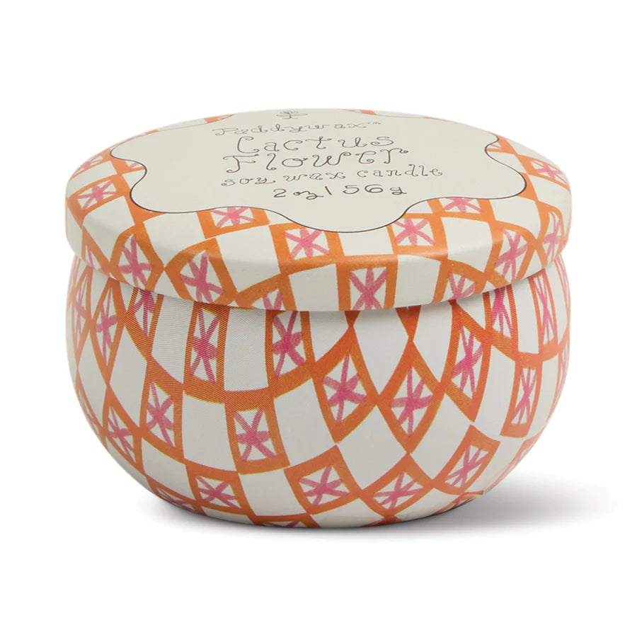 Tulip Printed Tin Soy Candle – Cactus Flower