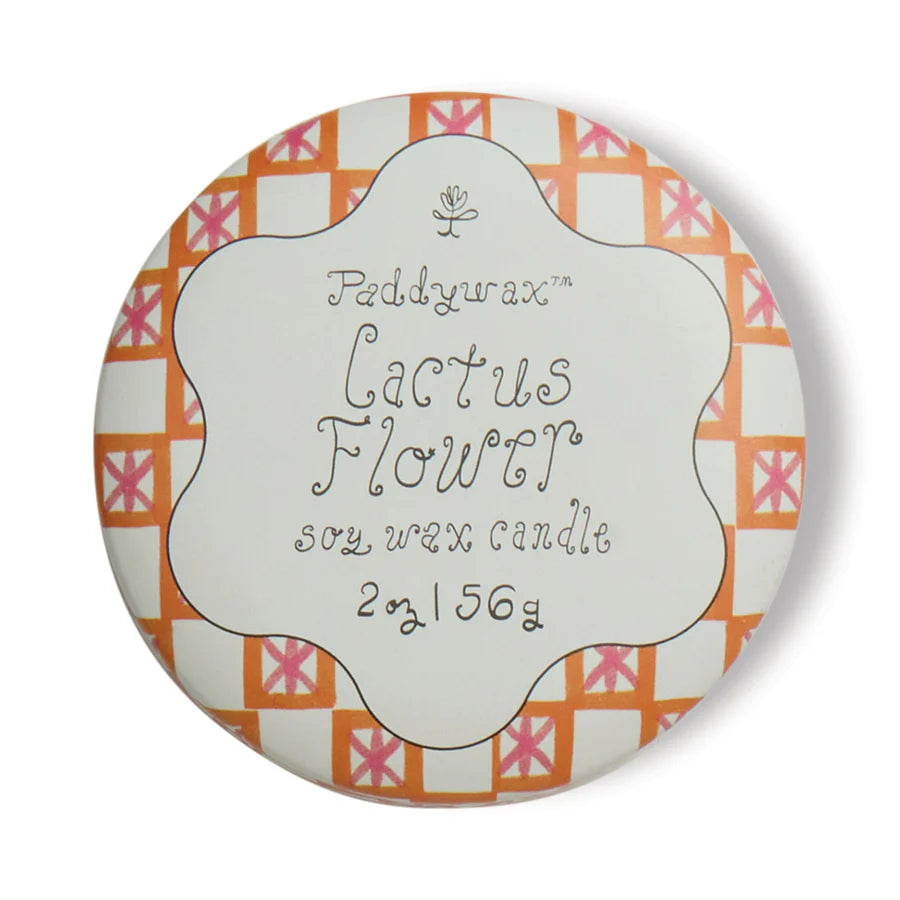 Tulip Printed Tin Soy Candle – Cactus Flower