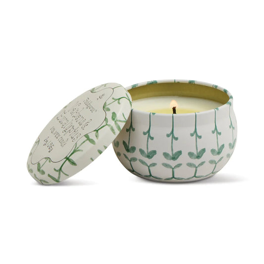 Tulip Printed Tin Soy Candle – Verbena & Lemongrass