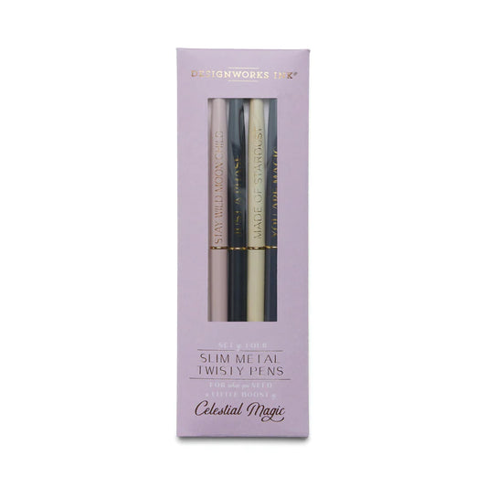 Twisty Slim Metal Pen Set – Celestial (Set of 4)