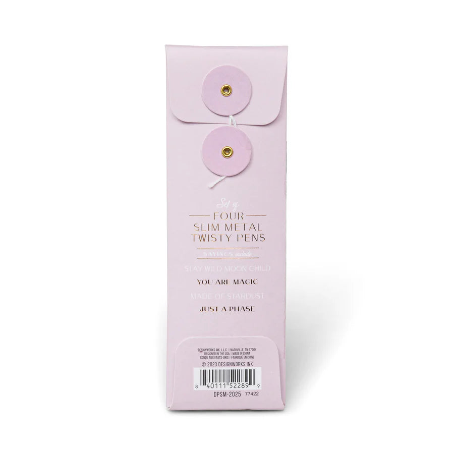 Twisty Slim Metal Pen Set – Celestial (Set of 4)