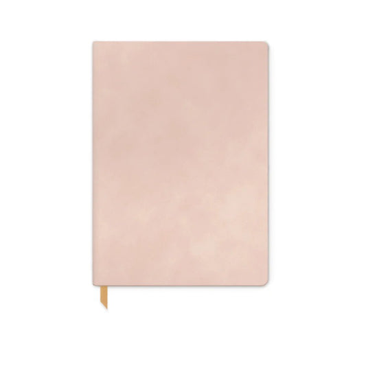 Vegan Suede Leather Journal Notebook - Blush