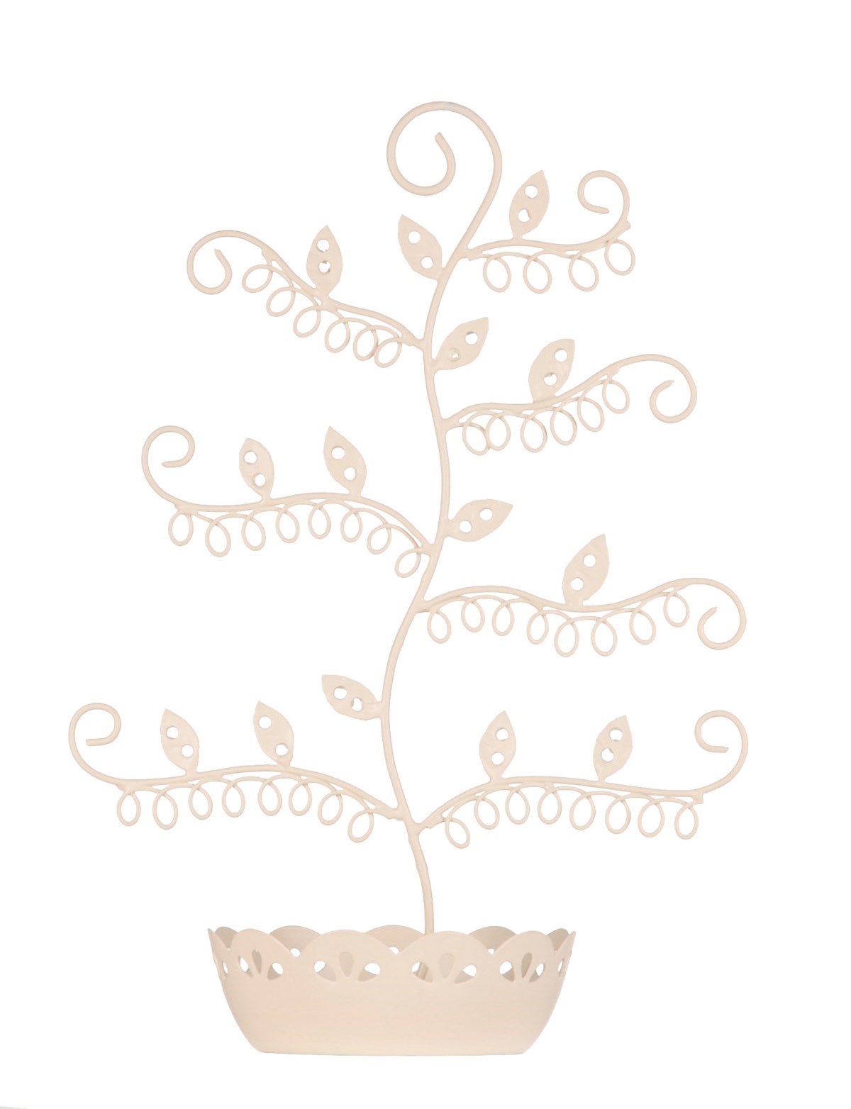 Flowery Earring Stand Cream