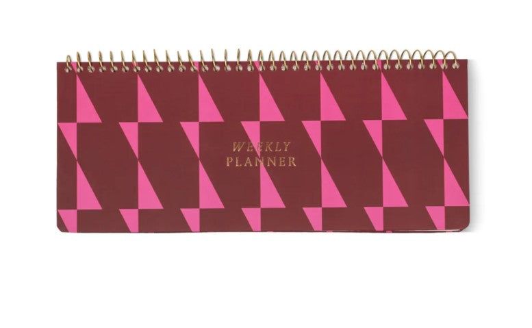 Weekly Planner Pad - Burgundy and Pink