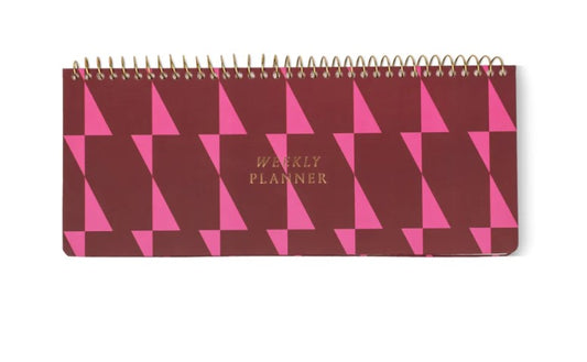 Weekly Planner Pad - Burgundy and Pink