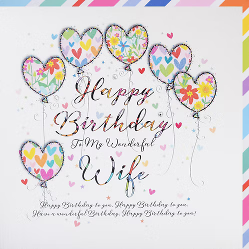 Wife Birthday Card - Wendy Jones Blackett