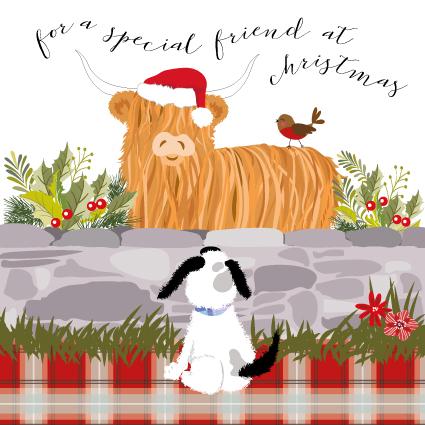 Friend Christmas Card - Pink Pig Cards