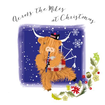 Across The Miles Christmas Card - Pink Pig Cards